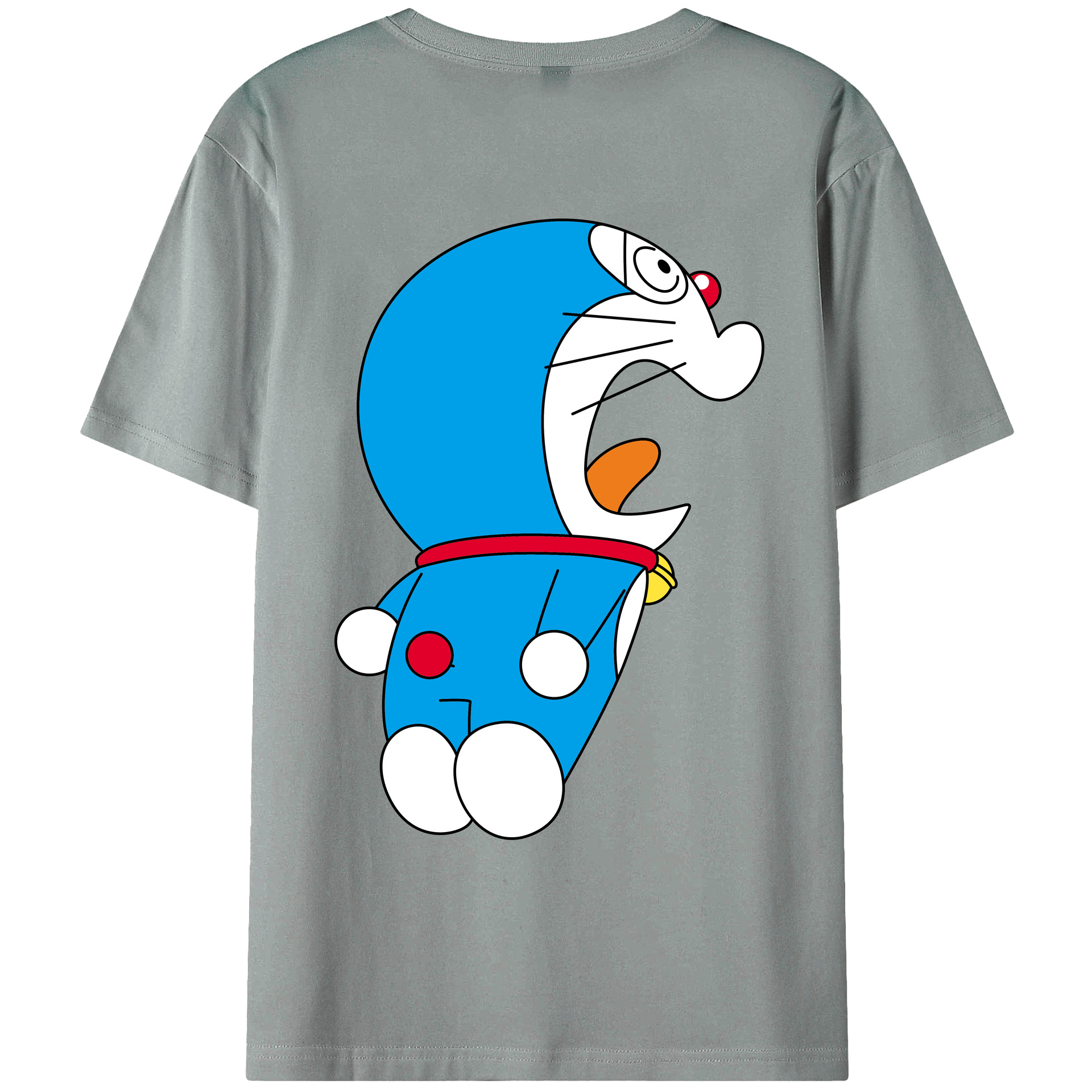 （画像用） ドラえもん Doraemon 綿100％ メンズ半袖Tシャツ（バックプリント） 通気性